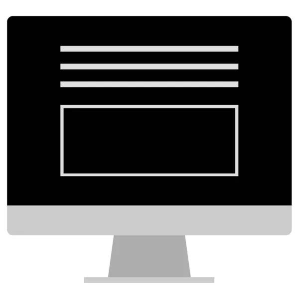 Moniteur Informatique Icône Web — Image vectorielle