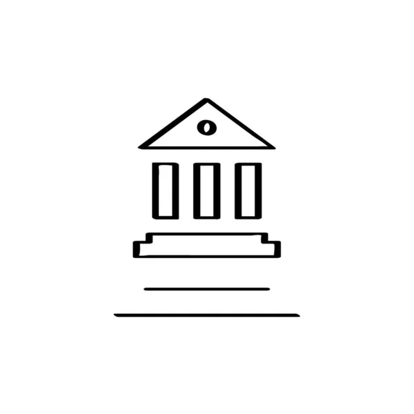 銀行の建物のアイコンベクトルイラスト — ストックベクタ
