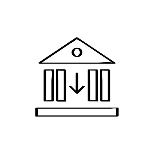 銀行のアイコンベクトルは あなたのウェブやモバイルアプリのデザイン 裁判所のロゴのコンセプトのための白い背景に隔離 — ストックベクタ