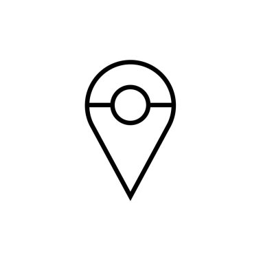 Web ve mobil uygulama tasarımınız için beyaz arkaplanda izole edilmiş konum simgesi vektörü, harita logosu konsepti