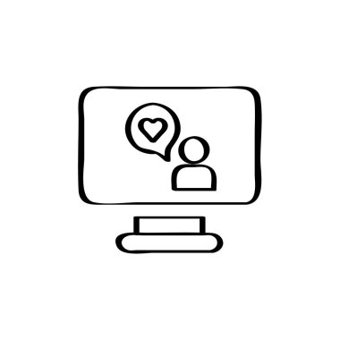Aşk mesajı ikonu vektör illüstrasyon tasarımlı kalp