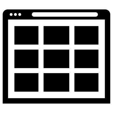 Tarayıcı. Web simgesi basit illüstrasyon