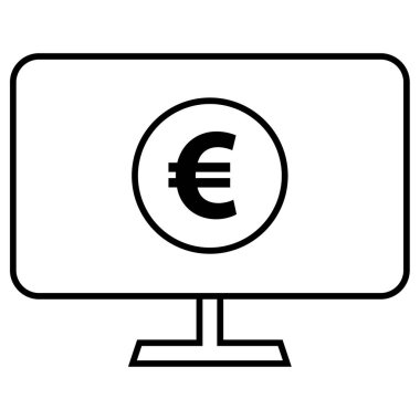 Monitör. Web simgesi basit illüstrasyon