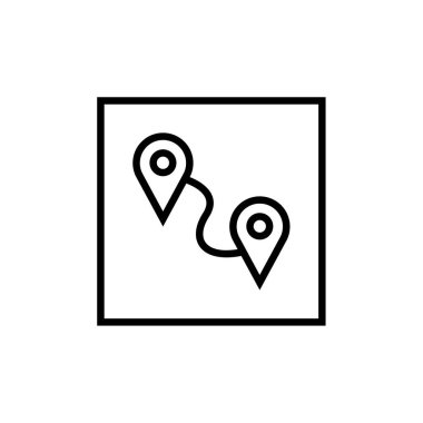 Web ve mobil uygulama tasarımınız için beyaz arkaplanda izole edilmiş konum simgesi vektörü, harita logosu konsepti