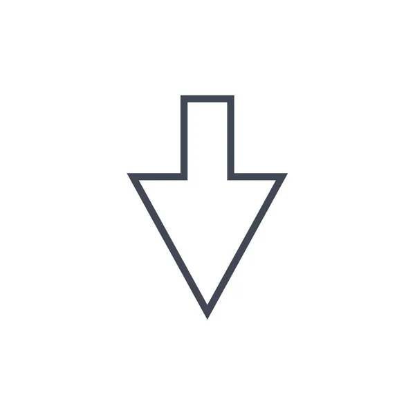 Icono Flecha Abajo Ilustración Vectorial — Vector de stock