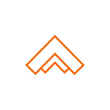 letter m and triangle symbol logo design