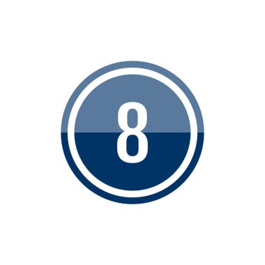 8 numaranın yuvarlak cam donanma vektör çizim simgesi