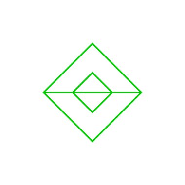 Elmas vektör ikonu tasarım şablonu çizimi