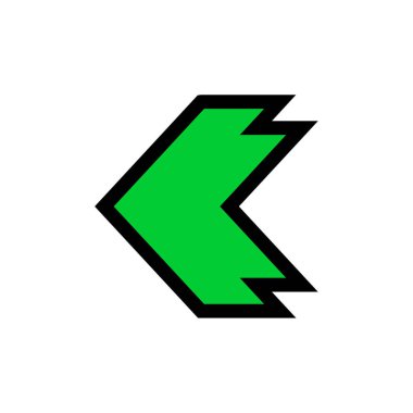 Beyaz arkaplanda yeşil ok simgesi izole edildi