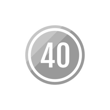 40 numaralı yuvarlak vektör illüstrasyon simgesi