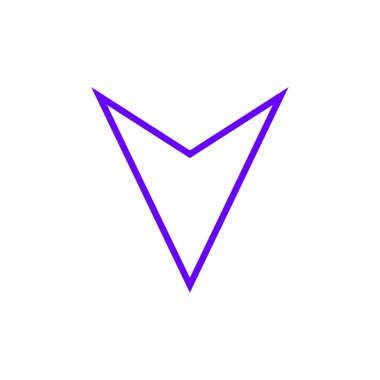 Beyaz arkaplanda izole edilmiş ok simgesinin vektör çizimi  