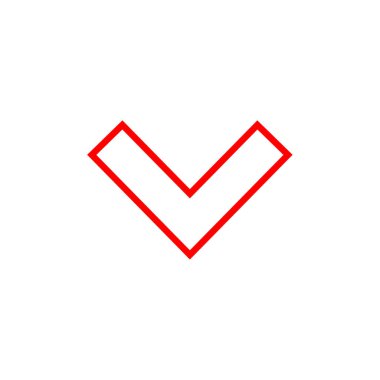 Beyaz arkaplanda izole edilmiş ok simgesinin vektör çizimi  