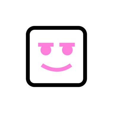 vektör simgesi yüz, emoji simgesi, çizgi illüstrasyonu