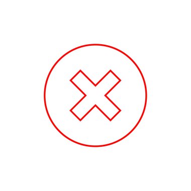 Çapraz işaret simgesi. vektör illüstrasyonu