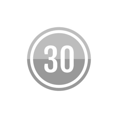 30 numaralı yuvarlak vektör illüstrasyon simgesi