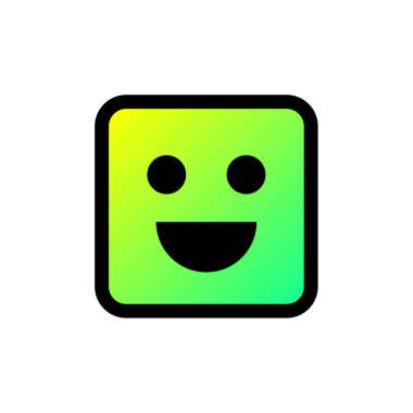 Emoji Meydanı Yuvarlak, vektör illüstrasyonu 