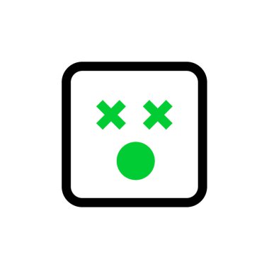 Emoji Meydanı Yuvarlak, vektör illüstrasyonu 