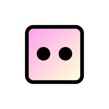 Beyaz ve siyah kare düğmesinin vektör illüstrasyonu