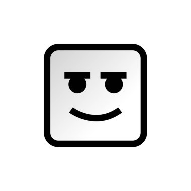Emoji Meydanı Yuvarlak Kalın, vektör illüstrasyonu 