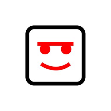 Şeffaf bir arkaplanda gülen emoji vektör simgesi. vektör illüstrasyonu