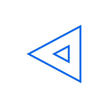 Ok simgesi. Mavi simgenin çizgi biçimi. vektör illüstrasyonu