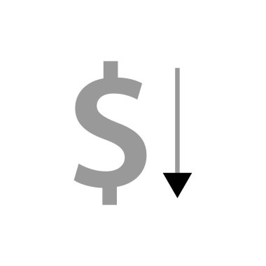 Dolar vektörü düz renk simgesi