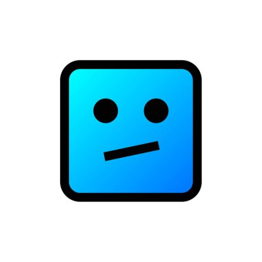 Emoji Meydanı Yuvarlak Kalın, vektör illüstrasyonu 