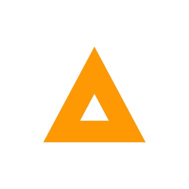 bir vektör üçgeni basit çizgi simgesi logosu tasarımı