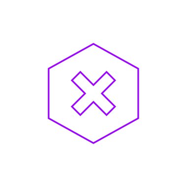 Web ve mobil uygulaması tasarım için beyaz arka plan üzerinde izole simge vektör çapraz logo kavramı