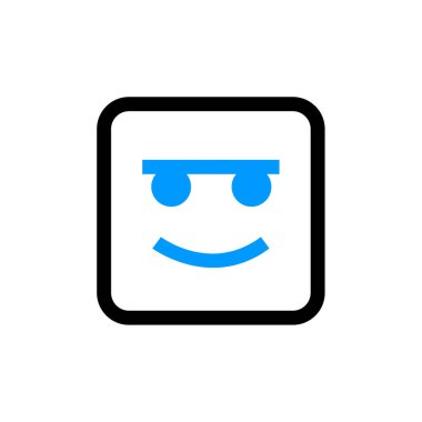 Emoji Meydanı Yuvarlak Kalın, vektör illüstrasyonu 