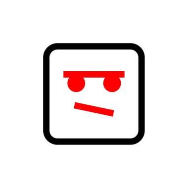 Bir yüzün çizgi film simgesinin vektör çizimi