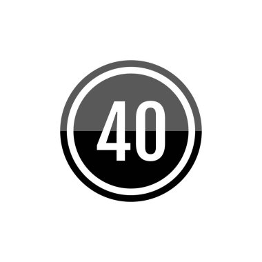 40 numaralı vektör logosu dizaynı