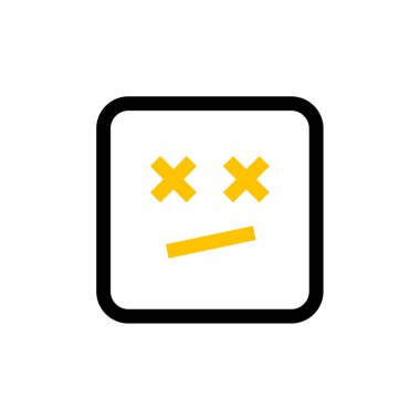 Emoji kare simgesi, vektör illüstrasyon tasarımı 