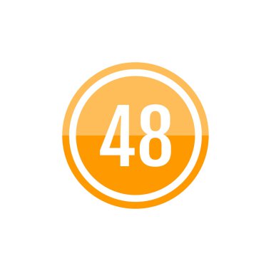 yuvarlak numara 48 simge tasarımı, vektör illüstrasyonu