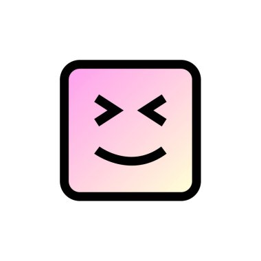 Emoji kare simgesi, vektör illüstrasyon tasarımı 