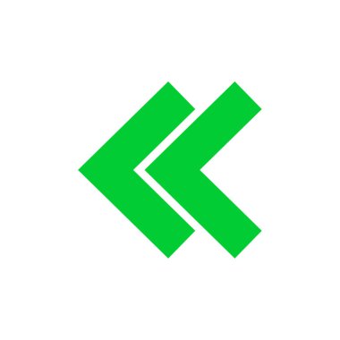 Beyaz arkaplanda yeşil ok simgesi izole edildi