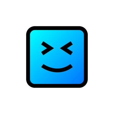 Emoji kare simgesi, vektör illüstrasyon tasarımı 