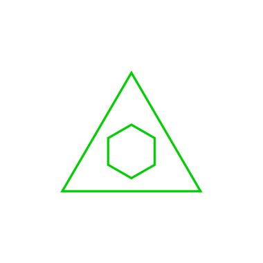 yeşil ve siyah çizgi sanat geometrik üçgen logo tasarımı