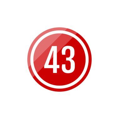 43 numara yuvarlak ikon. Basit web düğmesi 