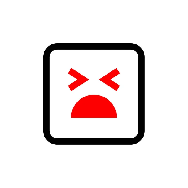 Ícone Emoticon Triste Irritado — Vetor de Stock