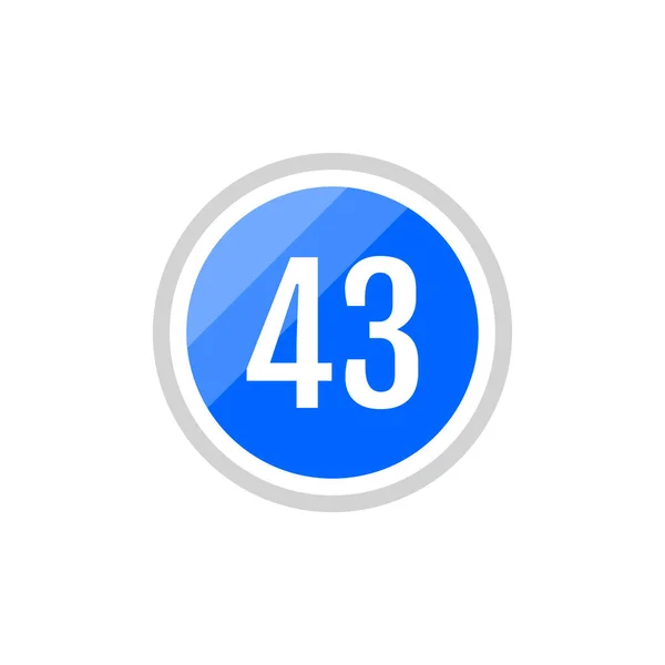 Number Icon Simple Web Button — Stock Vector