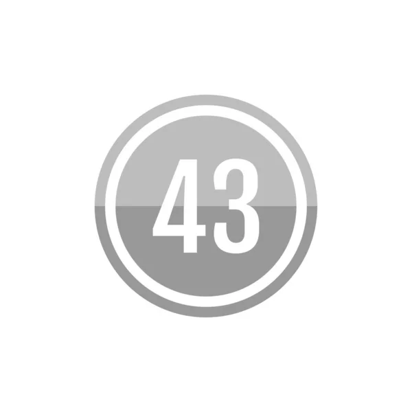 Číslo Kruhové Ikoně Jednoduché Webové Tlačítko — Stockový vektor