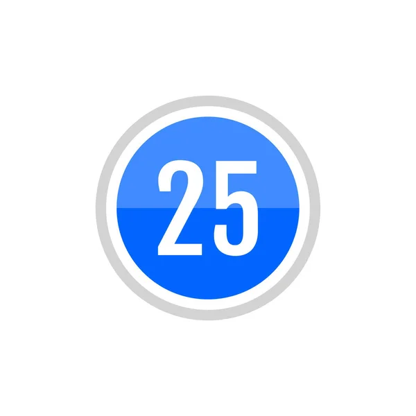 25号圆形矢量符号图标 — 图库矢量图片