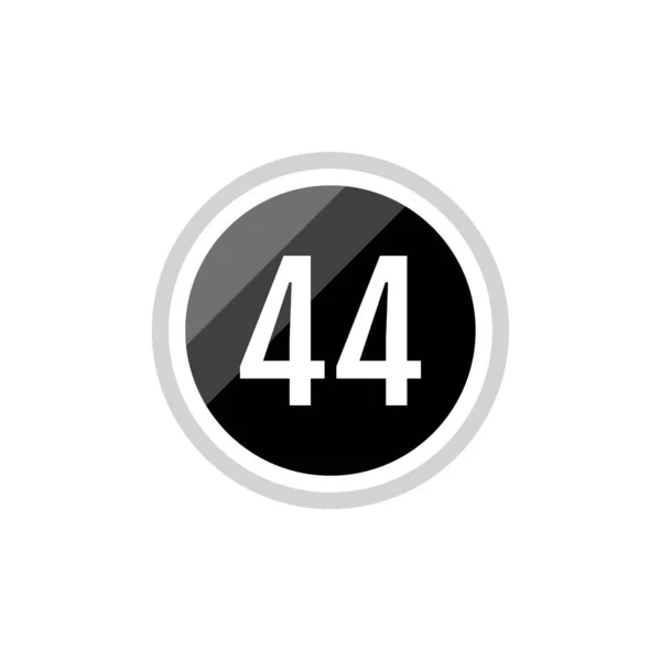 ラウンドガラス赤ベクターイラストサイン 番号44のアイコン — ストックベクタ