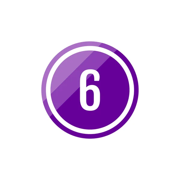 Glass Purple Vector Illustration Sign Icon Number — Stock Vector