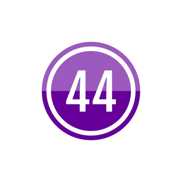44의 자주색 일러스트레이션 아이콘 — 스톡 벡터