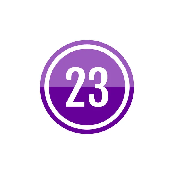 Vidrio Redondo Vector Púrpura Icono Signo Ilustración Del Número — Archivo Imágenes Vectoriales