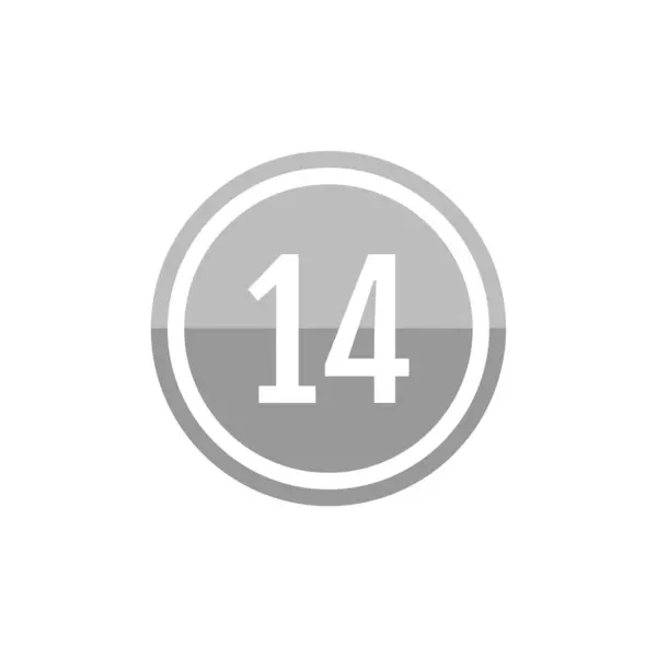 ラウンドベクトルイラストサイン 番号14のアイコン — ストックベクタ