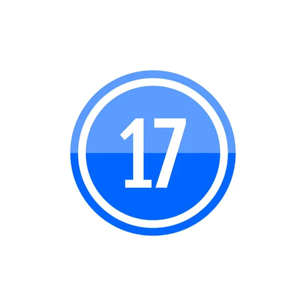 17号的圆形矢量符号图标 — 图库矢量图片