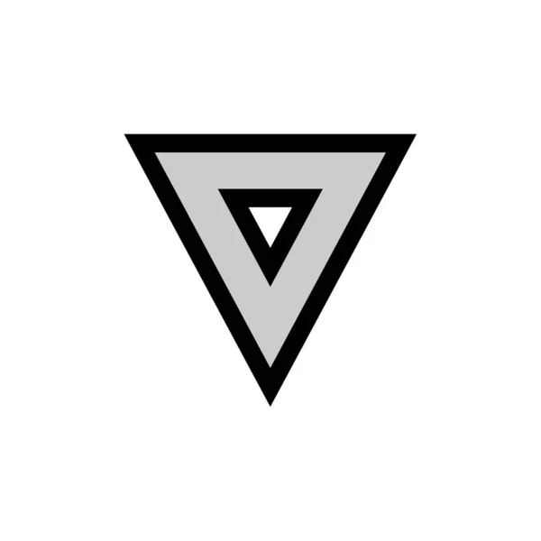Trojúhelníkové Vektorové Glyfy Plochá Ikona — Stockový vektor